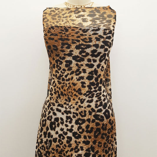 P-953-453-GOLDEN-BROWN-BLACK - PRINTED POLY POWER MESH 92%POLY 8%SPANDEX