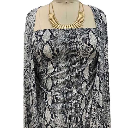 P-954-703-OFFWHITE-GREY - PRINTED TWIST CREPE 92% POLY 8% SPANDEX