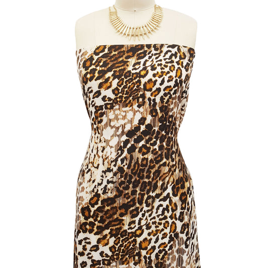 P-959-504-ECRU-GOLD - PRINTED WOOL DOBBY 100% POLYESTER