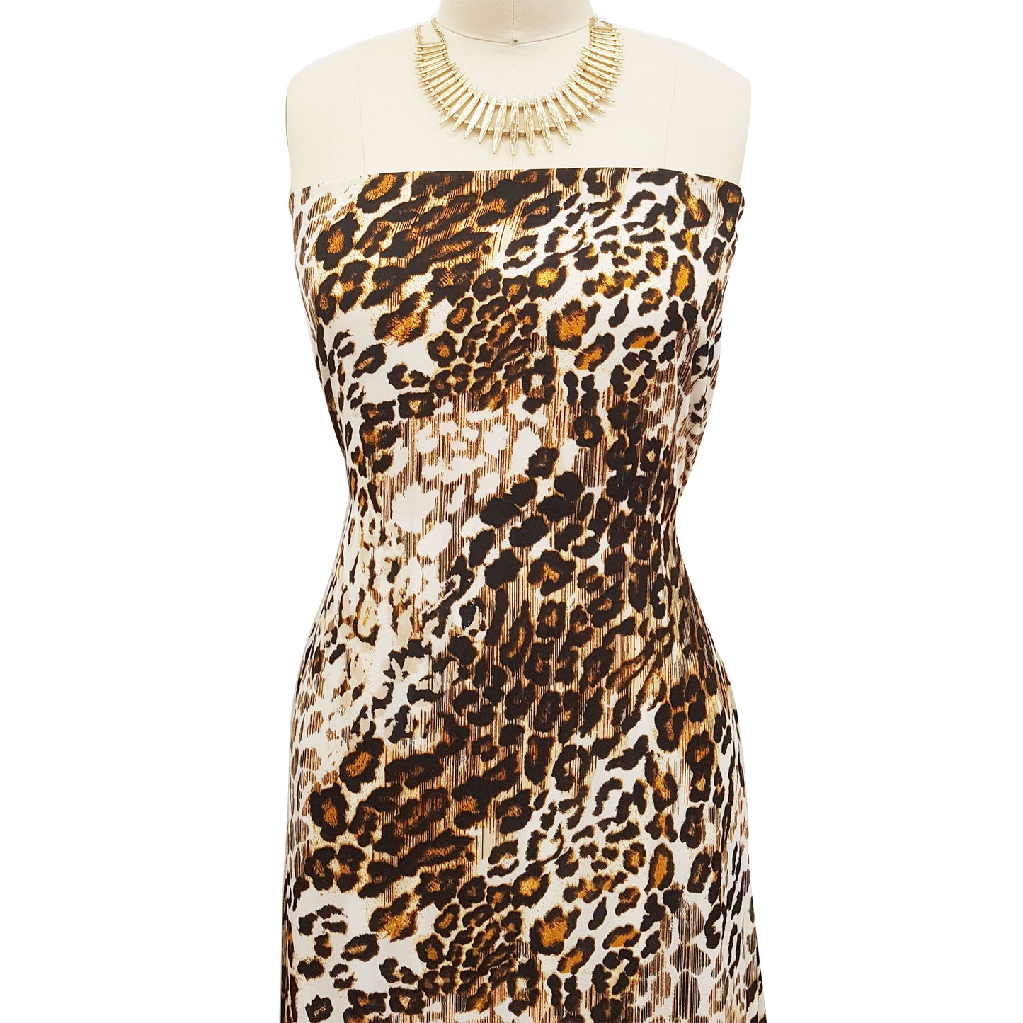 P-959-668-ECRU-GOLD - PRINTED DTY 92% POLY 8% SPANDEX DTY DOUBLE SIDED BRUSH