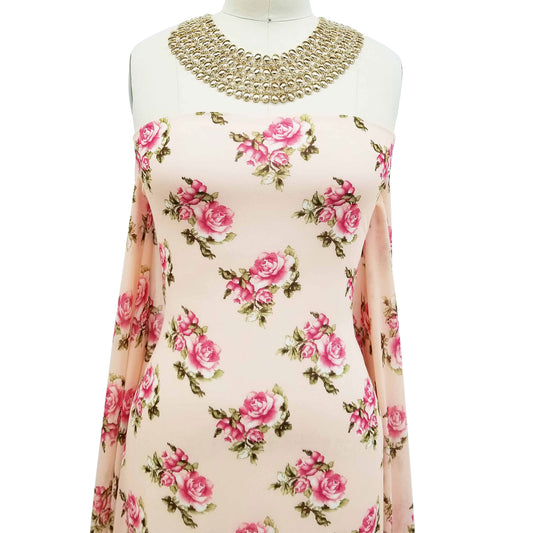 P-98-502-BLUSH-CORAL - PRINTED 100% POLY CHELSEA CHIFFON