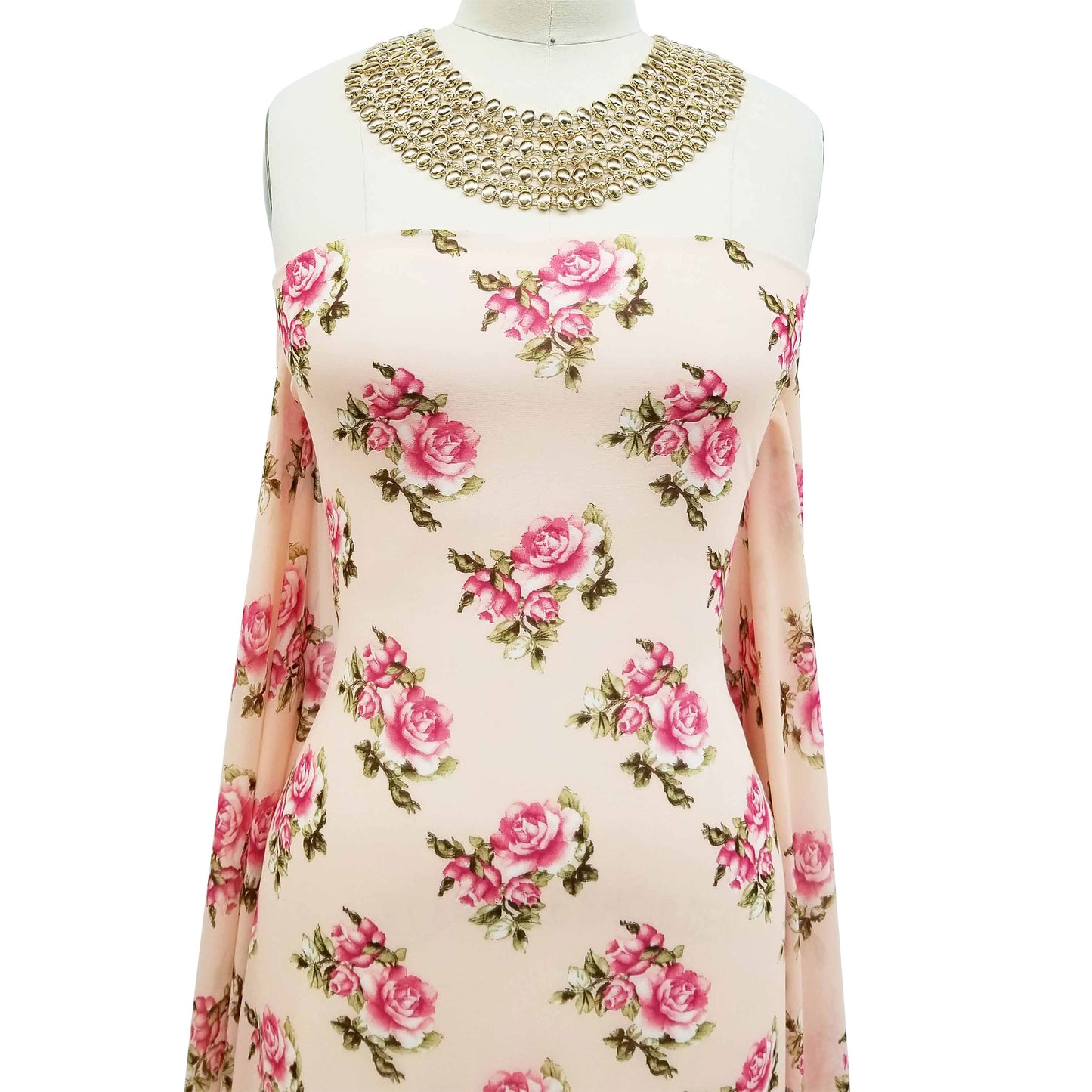 P-98-502-BLUSH-CORAL - PRINTED 100% POLY CHELSEA CHIFFON