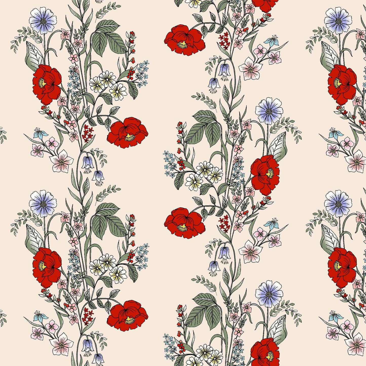 P-99-SATIN-BLUSH-RED - PRINTED SATIN CHIFFON 100% POLYESTER