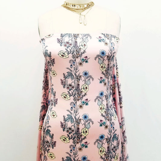 P-99-SATIN-PINK-BANANA - PRINTED SATIN CHIFFON 100% POLYESTER