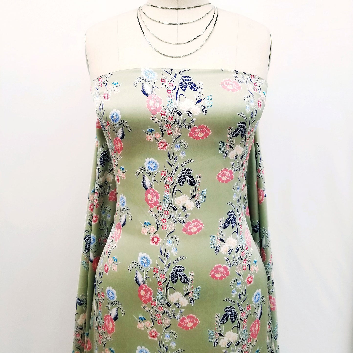 P-99-SATIN-SAGE-ROSE - PRINTED SATIN CHIFFON 100% POLYESTER