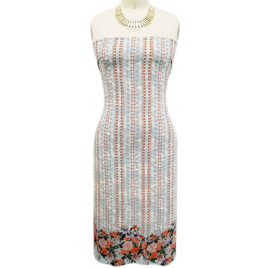 PD-108-B-586-DUSTY-BLUE-MAPLE - DOUBLE BORDER CREPE CHIFFON 97% POLY 3% SPANDEX