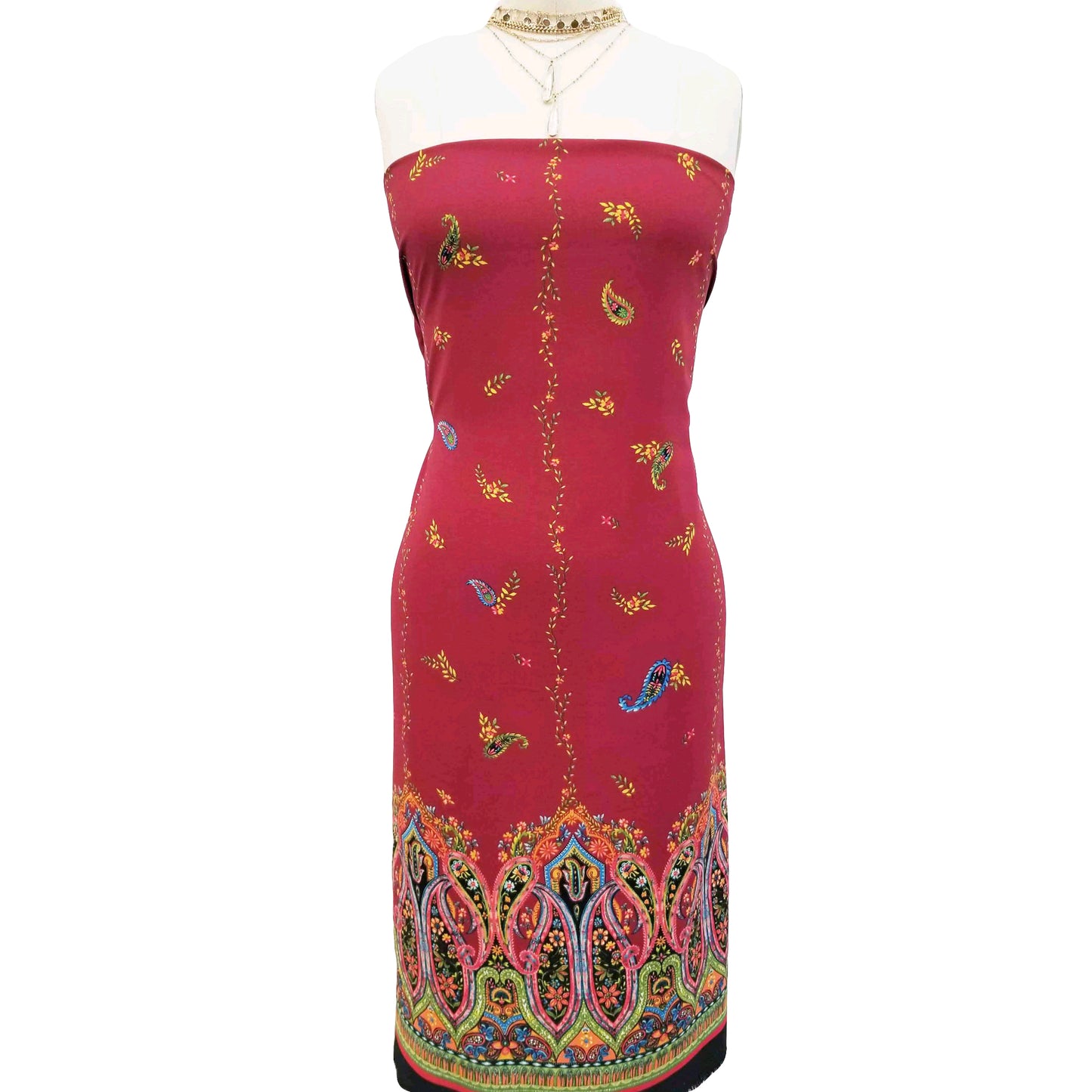 PD-1208-D754-BRICK-RED-MOSS - DOUBLE BORDER PRINTED POLY MOROCCAN 100% POLY