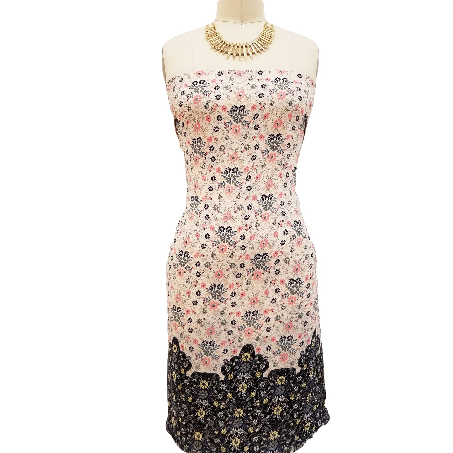 PD-20-734-IVORY-DUSTY-PINK - DOUBLE BORDER PRINT WOOL PEACH 100% POLYESTER