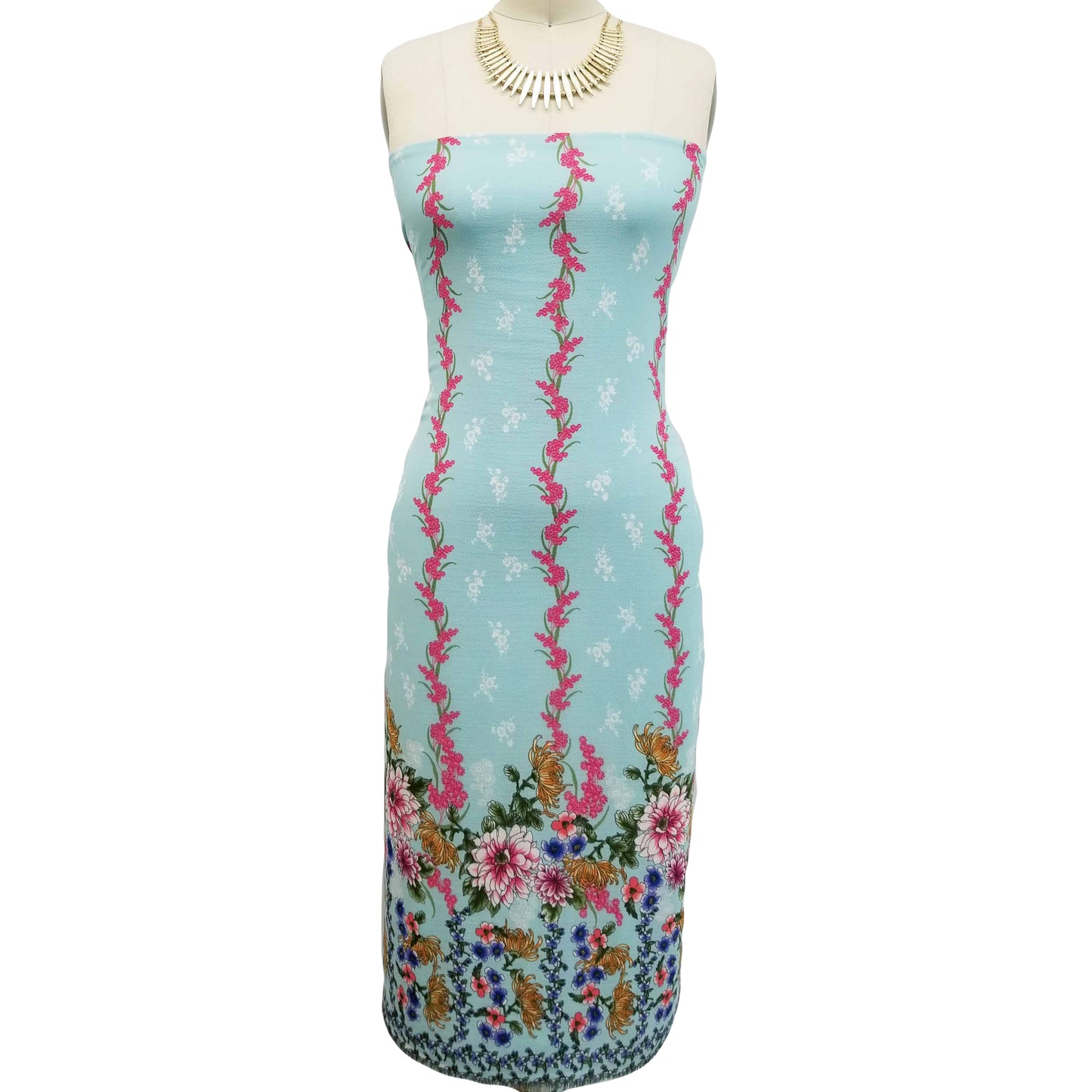 PD-649-586-PALE-BLUE-GUAVA - DOUBLE BORDER CREPE CHIFFON 97% POLY 3% SPANDEX