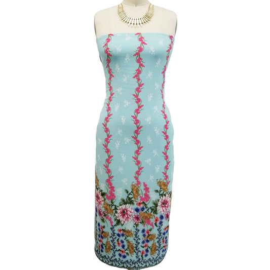 PD-649-586-PALE-BLUE-GUAVA - DOUBLE BORDER CREPE CHIFFON 97% POLY 3% SPANDEX