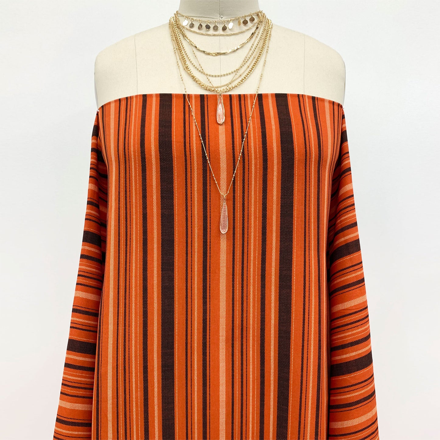 PD-733-734-SPICY-ORANGE-BLACK - PRINT WOOL PEACH 100% POLYESTER