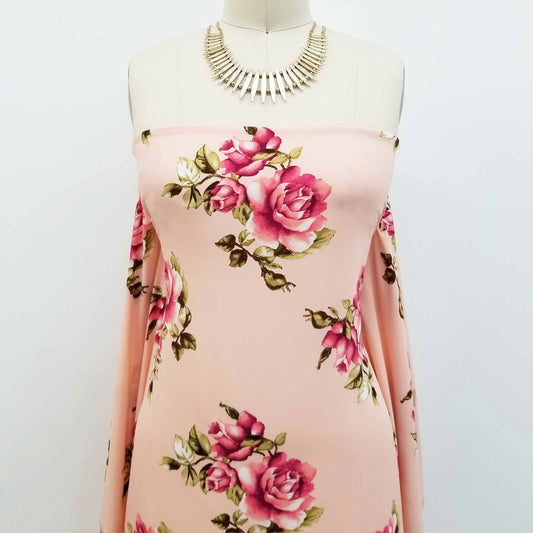 PD-79-734-BLUSH-CORAL - PRINT WOOL PEACH 100% POLYESTER