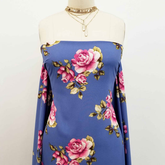 PD-79-734-DENIM-PINK - PRINT WOOL PEACH 100% POLYESTER