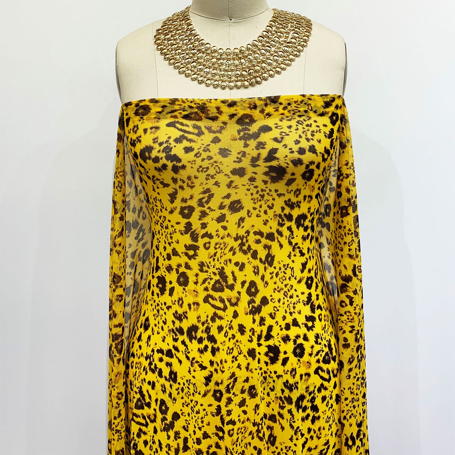 PD-907-453-SUNNY-GOLD-BROWN - PRINTED POLY POWER MESH 92%POLY 8%SPANDEX