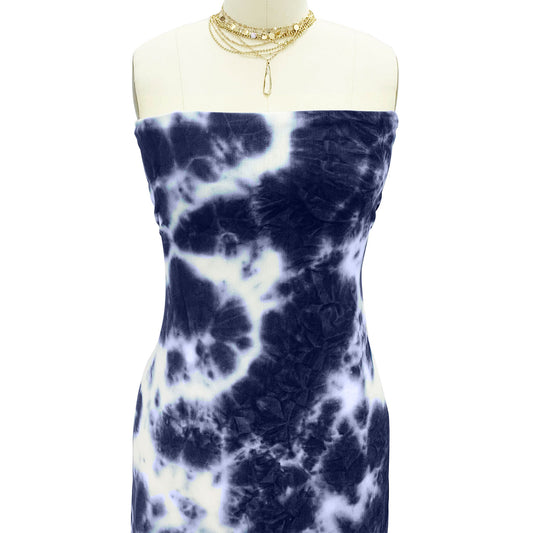 PT-1501-HVY-RSJ-NAVY - HAND TIE DYE RSJ 95% RAYON 5% SPANDEX JERSEY