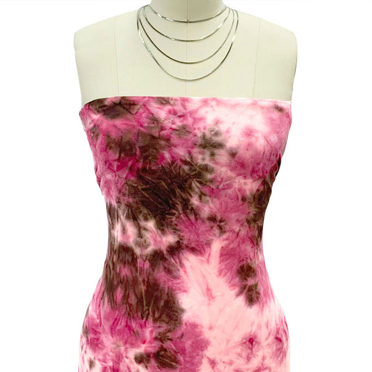PT-2407-668-CORAL-SANGRIA-CHOCO - HAND TIE DYE 92%POLY 8%SPANDEX DTY DOUBLE SIDED BRUSH