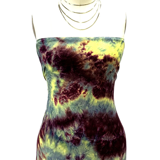 PT-2407-668-YELLOW-DENIM-PLUM - HAND TIE DYE 92%POLY 8%SPANDEX DTY DOUBLE SIDED BRUSH