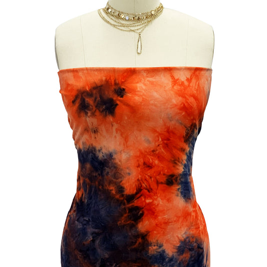 PT-808-668-NAVY-CORAL - HAND TIE DYE 92%POLY 8%SPANDEX DTY DOUBLE SIDED BRUSH