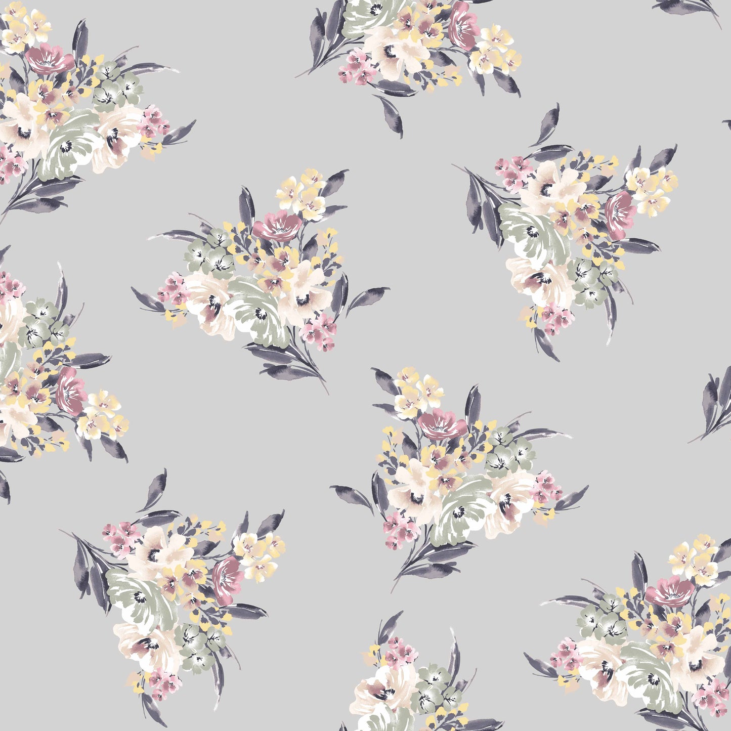 PZ-61-B-586-SILVER-SAGE - PRINTED CREPE CHIFFON 97% POLY 3% SPANDEX