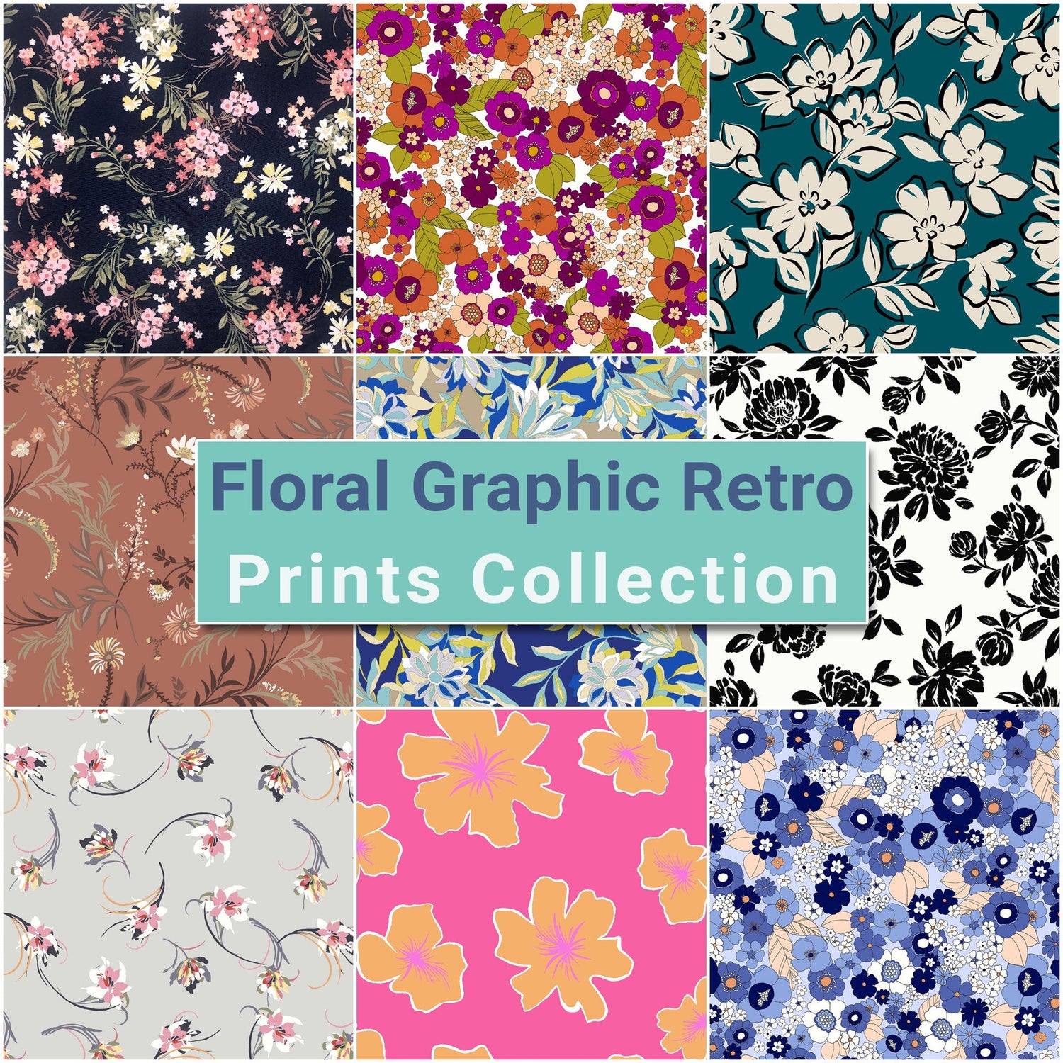 Floral Graphic Retro