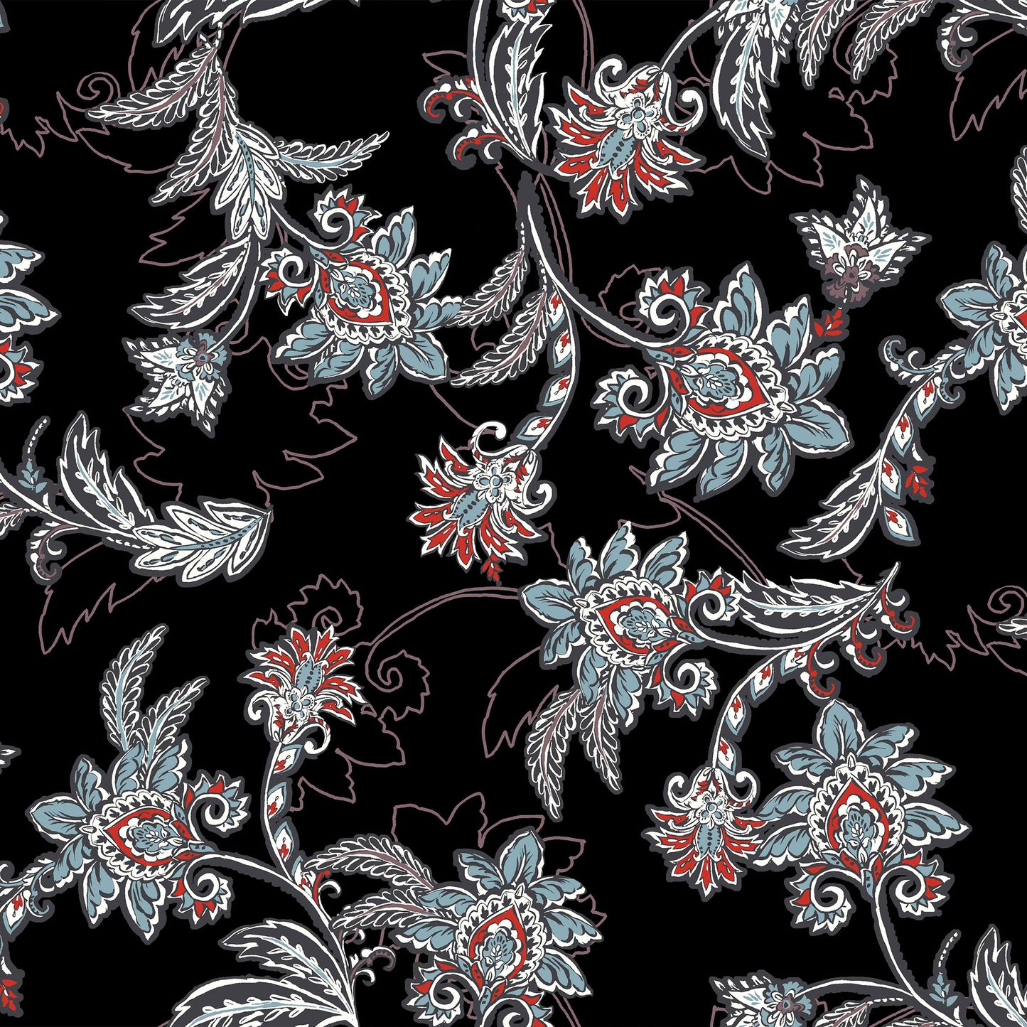 DP-02-596-BLACK-DUSTY-BLUE - PRINTED FRENCH TERRY LOOP 65% RAYON 35% POLY SLUB FLEECE