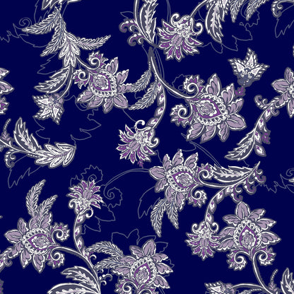 DP-02-596-NAVY-DUSTY-LAVENDER - PRINTED FRENCH TERRY LOOP 65% RAYON 35% POLY SLUB FLEECE