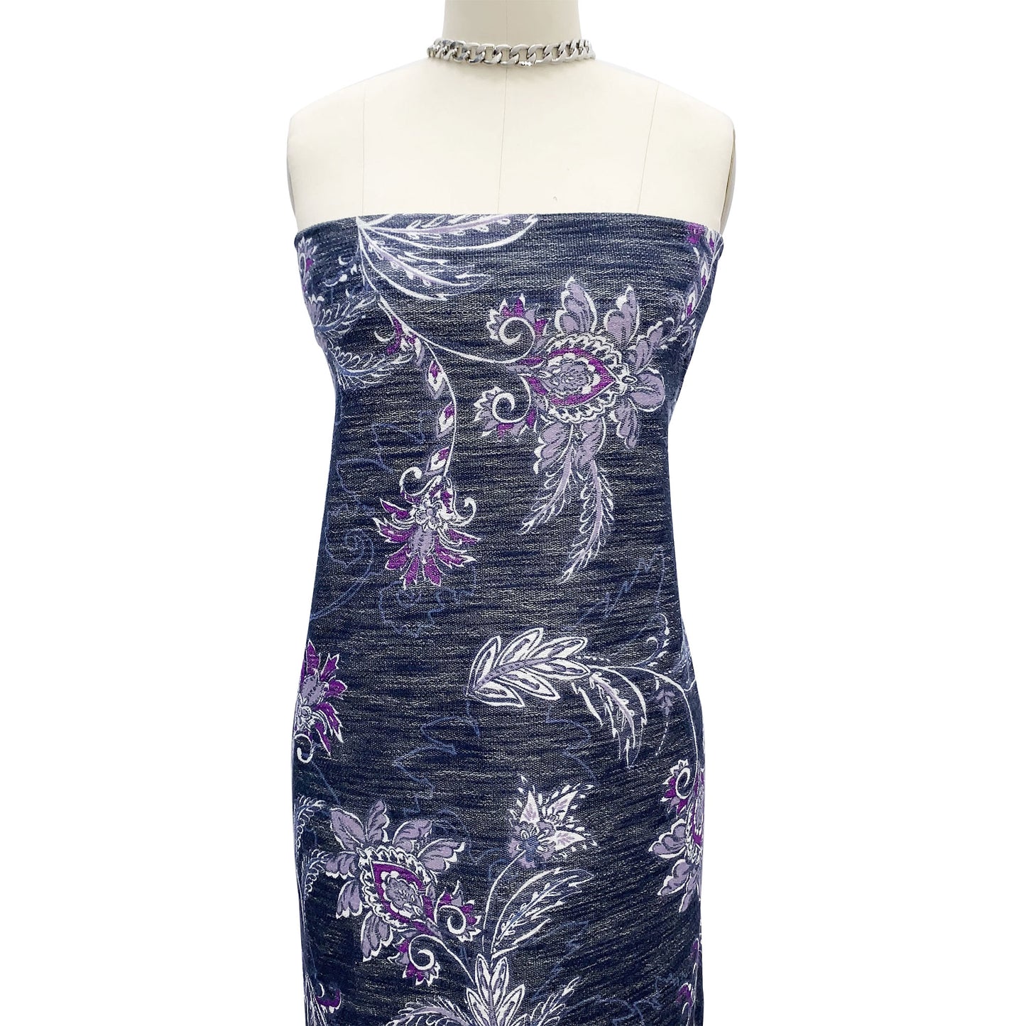 DP-02-596-NAVY-DUSTY-LAVENDER - PRINTED FRENCH TERRY LOOP 65% RAYON 35% POLY SLUB FLEECE