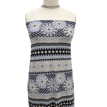 DP-10-HVY-RSJ-HEATHERGREY-NEUTRAL - PRINT RSJ 95% RAYON 5% SPANDEX JERSEY