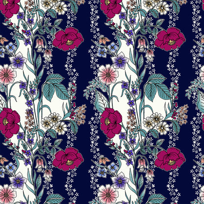 DP-100-B-502-NAVY-FUCHSIA - PRINTED 100% POLY CHELSEA CHIFFON