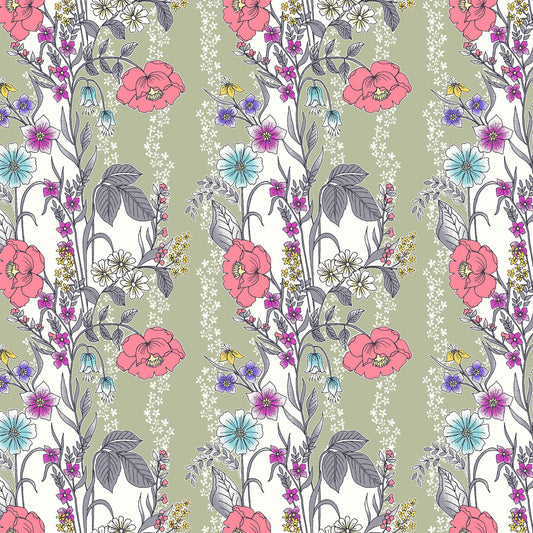 DP-100-B-502-SAGE-CORAL - PRINTED 100% POLY CHELSEA CHIFFON