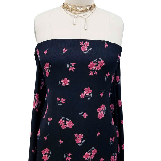 DP-10004-RIND-BLACK-RED - PRINTED RIND CREPE SP 100% POLYESTER