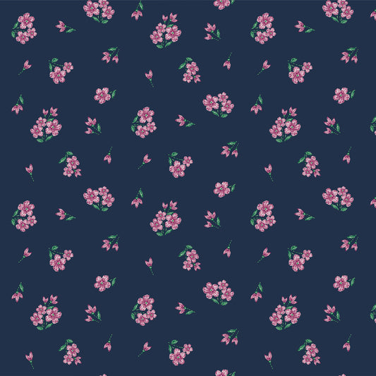 DP-10004-RIND-NAVY-FUCHSIA - PRINTED RIND CREPE SP 100% POLYESTER