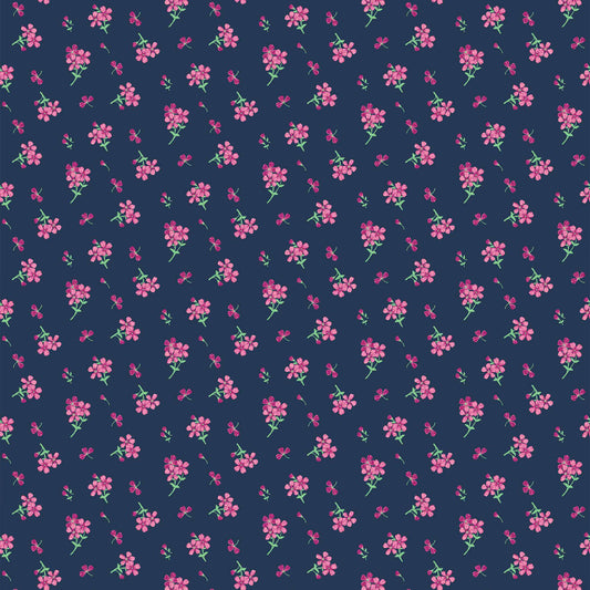 DP-10005-504-NAVY-FUCHSIA - PRINTED WOOL DOBBY 100% POLYESTER