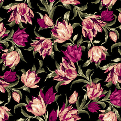 DP-1018-772-BLACK-MAGENTA - 95% POLY 5% SPANDEX VELVET BURNT-OUT RIB