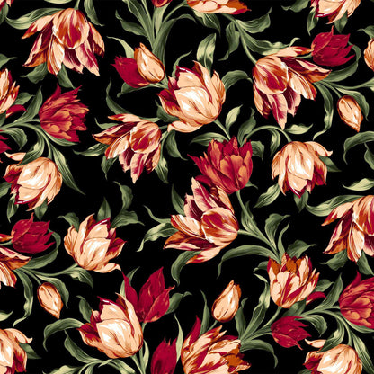 DP-1018-772-BLACK-RED - 95% POLY 5% SPANDEX VELVET BURNT-OUT RIB