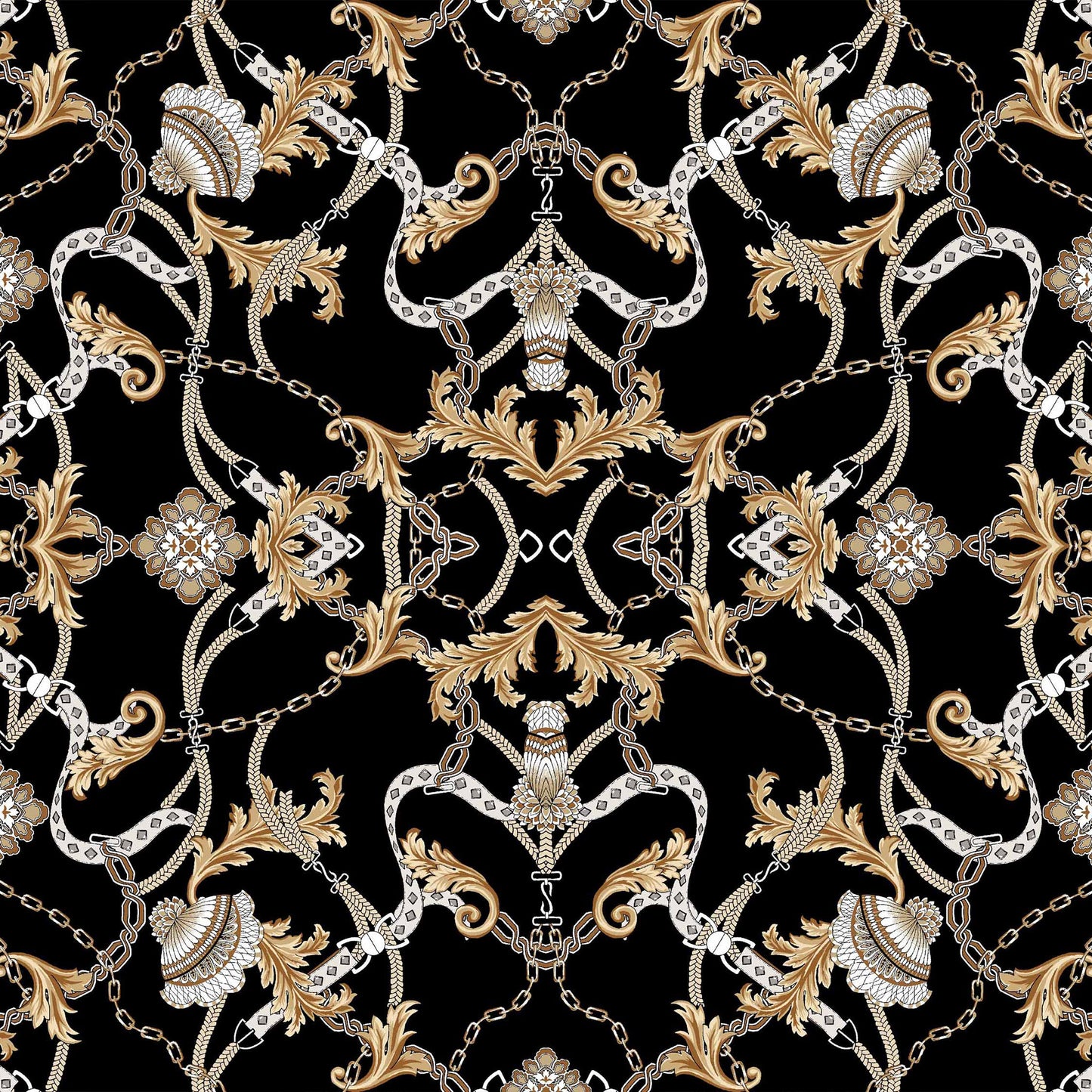 DP-1019-703-BLACK-TOAST - PRINTED TWIST CREPE 92% POLY 8% SPANDEX