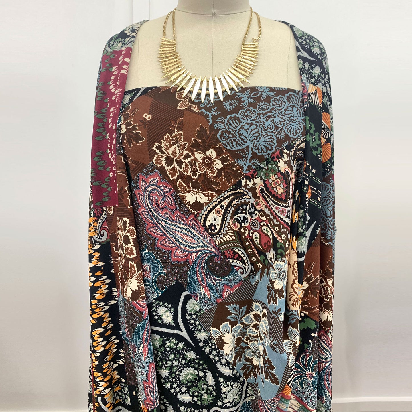 DP-1021-754-BROWN-BURGUNDY-SLATE-BLUE - PRINTED POLY MOROCCAN 100% POLY