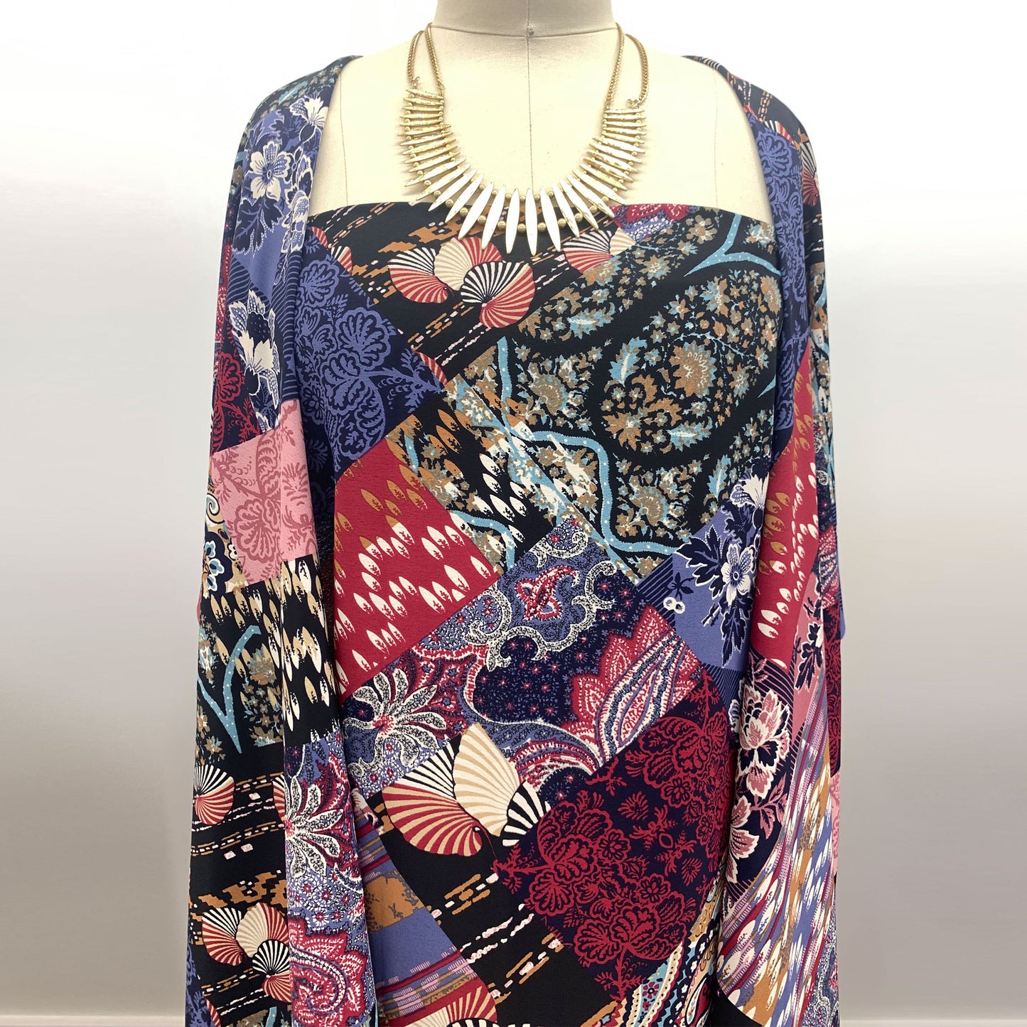 DP-1021-754-NAVY-WINE-MAUVE - PRINTED POLY MOROCCAN 100% POLY