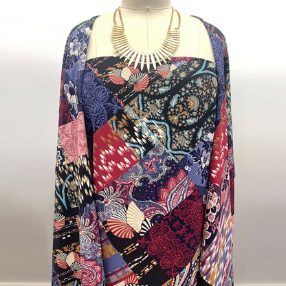 DP-1021-754-NAVY-WINE-MAUVE - PRINTED POLY MOROCCAN 100% POLY