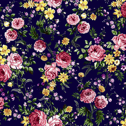 DP-1030-504-NAVY-PINK - PRINTED WOOL DOBBY 100% POLYESTER