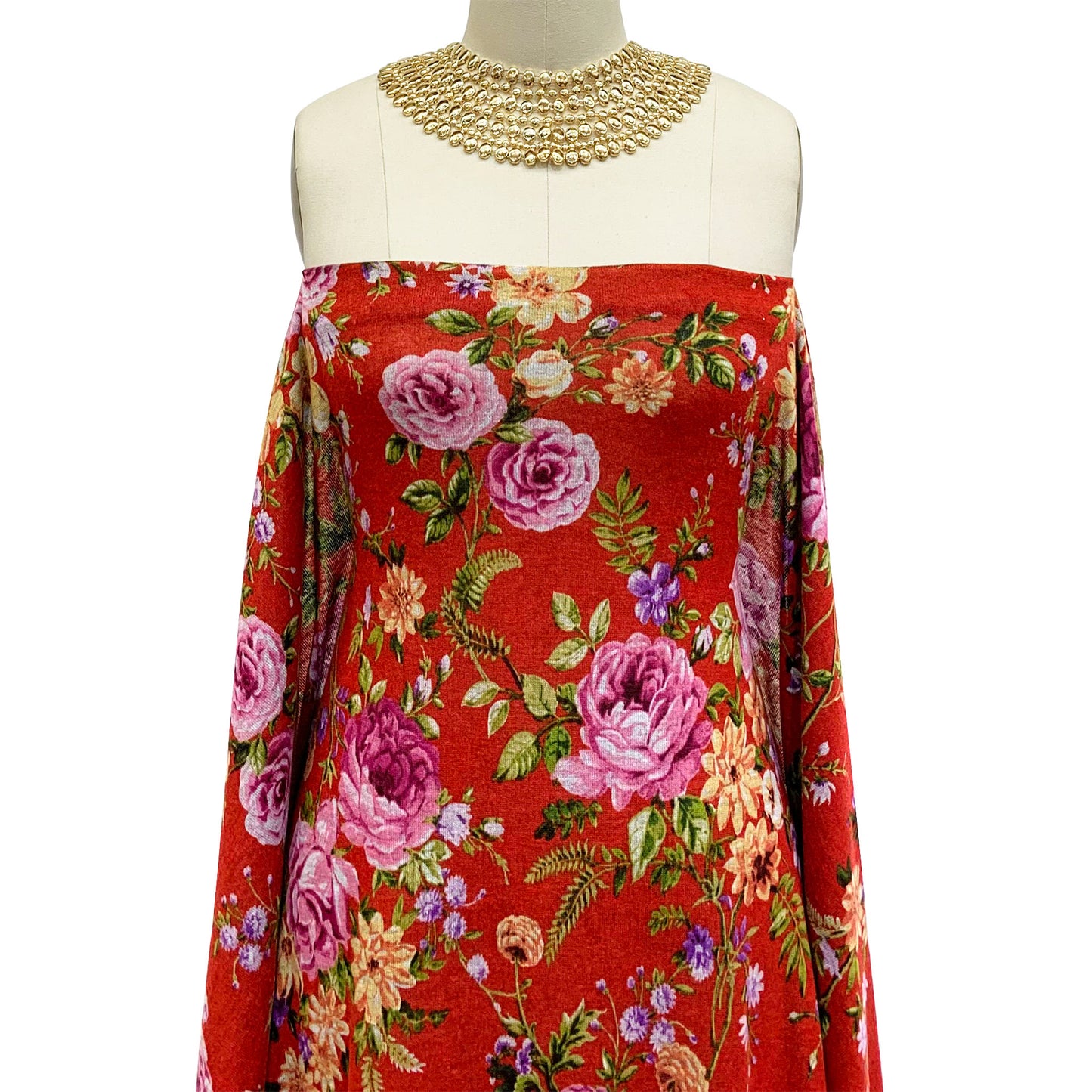 DP-1030-756-HC-RED-BERRY - PRINTED HACCI BRUSHED 97% POLY 3% SPANDEX