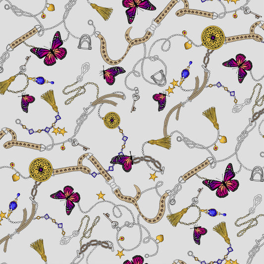 DP-1035-756-HC-HEATHERGREY-DEEP-ORCHID - PRINTED HACCI BRUSHED 97% POLY 3% SPANDEX