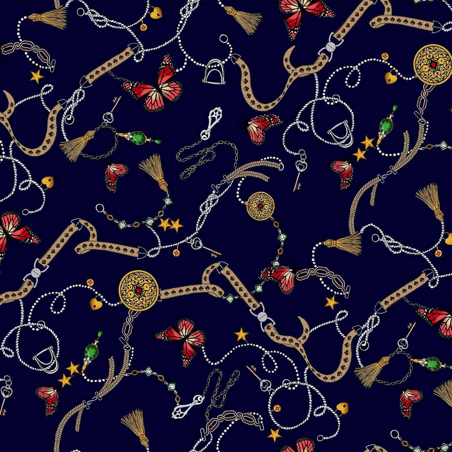 DP-1035-756-HC-NAVY-CORAL - PRINTED HACCI BRUSHED 97% POLY 3% SPANDEX