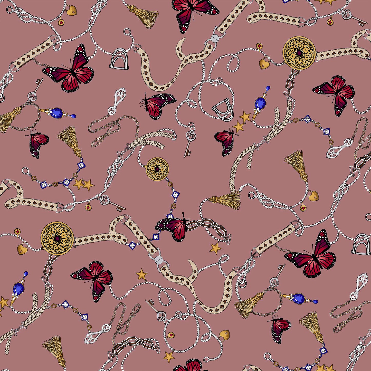 DP-1035-756-HC-ROSE-GOLD-RED - PRINTED HACCI BRUSHED 97% POLY 3% SPANDEX