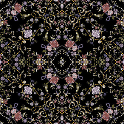 DP-1037-703-BLACK-MARSALA - PRINTED TWIST CREPE 92% POLY 8% SPANDEX