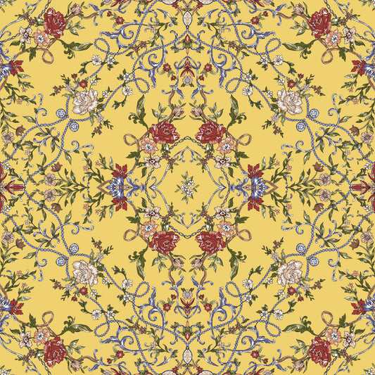 DP-1037-703-SUNNY-GOLD-SPICY-GINGER - PRINTED TWIST CREPE 92% POLY 8% SPANDEX