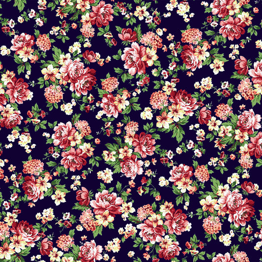 DP-1051-504-NAVY-RED - PRINTED WOOL DOBBY 100% POLYESTER