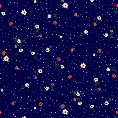 DP-1057-506-NAVY-CORAL-PRINTED FRENCH TERRY 63%POLY  33%RAYON  4% SPANDEX