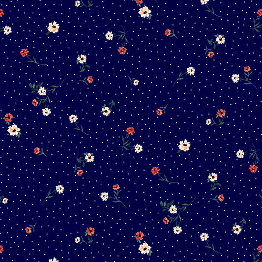 DP-1057-506-NAVY-CORAL-PRINTED FRENCH TERRY 63%POLY  33%RAYON  4% SPANDEX