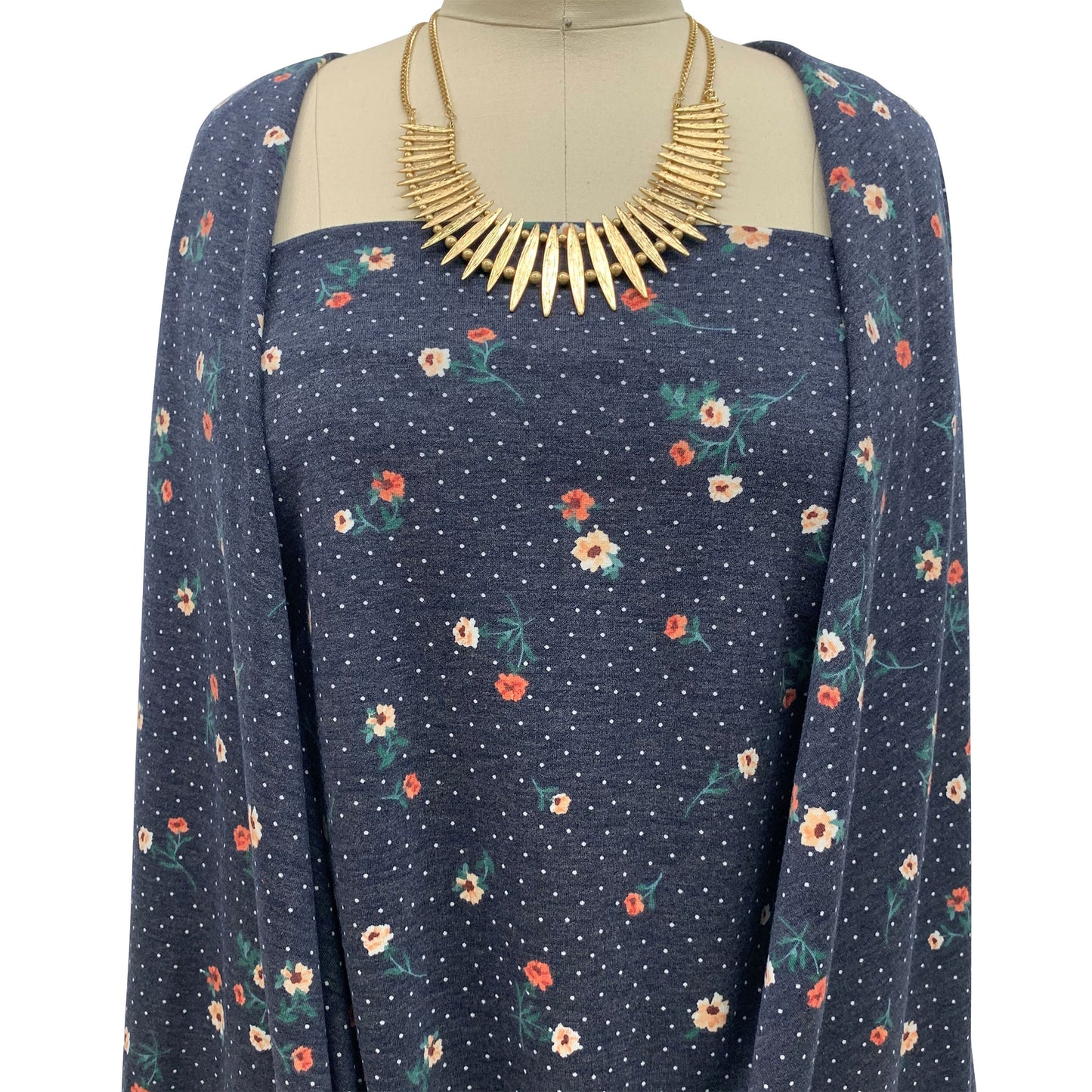 DP-1057-506-NAVY-CORAL-PRINTED FRENCH TERRY 63%POLY  33%RAYON  4% SPANDEX